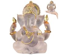 Peosaard Statue de Ganesh, Statue du Seigneur Ganesha, Ganesh en résine de 5, 5 Pouces, Sculpture Bouddha Transparente pour la décoration la Maison et la Voiture, Table, éléphant