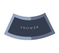 Peosaard Tapis de Douche incurvé, Tapis de Douche Absorbant, Tapis de Douche Quadrant avec Un Fond Non Glissant, Tapis de Douche d'angle à séchage Rapide Lavable pour Douche Circulaire (Bleu foncé)