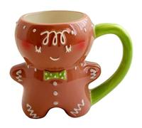 Peosaard Tasse en pain d'épices, tasses à café de Noël, jolie tasse en pain d'épices en céramique, tasses de Noël résistantes à la chaleur avec poignée, antidérapantes pour thé, café, boisson, vert