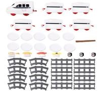 Peosaard Train de dîner, Train de Sushi Rotatif pour Table dîner Domestique avec Bande transporteuse sur Rail, Plateau Service, Table alimentée par Batterie pour Affichage, Plaque pivotante