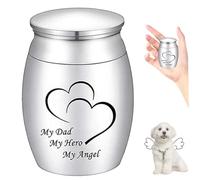 Peosaard Urnes funéraires, Mini Urnes pour Cendres humaines, Petit Souvenir pour Cendres de Papa, 4, 1 cm, Petite pour Adulte, funérailles en Acier Inoxydable, Mon père, Mon Ange, crémation, pour
