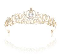 PEOVLVN Diadème en cristal pour femme et fille - Diadème en cristal - Couronne de princesse - Pour mariage, enterrement de vie de jeune fille, anniversaire, bal de promo, douche nuptiale, Noël