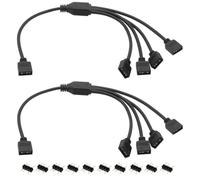 Peowuieu 2 Câbles Répartiteurs ARGB, 1 à 4 vers 5 V 3 Broches Adressable Câble D'Extension Répartiteur RGB Câble de Synchronisation LED ARGB