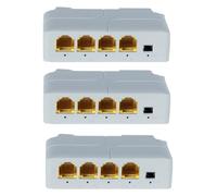 Peowuieu Extension POE 4 Ports 10/100/1000 Mbps 1 Entrée 3 Sorties Gigabit PoE Extender 1 à 3 Commutateur Réseau Répéteur pour Commutateur PoE 3 Pièces