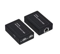 Peowuieu Extension USB 2.0 100 M à 2 Ports Via Câble Réseau Ethernet RJ45 Cat5e Cat6 pour Webcam, Caméra, Souris, Imprimante, Prise UE