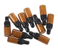 Peowuieu Lot de 10 flacons compte-gouttes vides en verre marron de 3 ml avec compte-gouttes pour