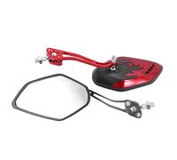 Peowuieu Lot de 2 rétroviseurs universels pour moto Rotation à 360 degrés 8/10 mm Noir + Rouge