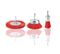 Peowuieu Lot de 3 roues de brosse en de nylon et brosse de pot avec tige 1/4 pour enlever la rouille, la et la peinture