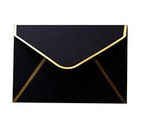Peowuieu Lot de 50 mini enveloppes pour cartes de vœux, cartes de mariage, enveloppes de table, noires