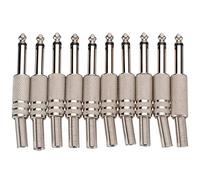 Peowuieu Prise D'Amplificateur Mono 6.35Mm 1/4 Pouces Mâle Mono Jack Mono Connecteur de Câble Audio Prise Microphone Connecteurs Audio 10 PièCes