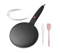 Peowuieu Revêtement Antiadhésif Crêpière Électrique 600W Crêpière Électrique Portative à Main pour Crêpes Plaque Chauffante Électrique Ronde pour Crêpes Prise Européenne