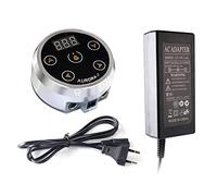 Peowuieu Tattoo Power -2 Bloc d'alimentation avec adaptateur pour bobines et tatouages rotatifs, argenté, prise UE