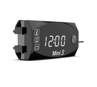 Peowuieu Voltmètre à Écran LCD Étanche IP67 Horloge Numérique pour Moto Scooter Voiture Bateau Thermomètre Lumière Blanche