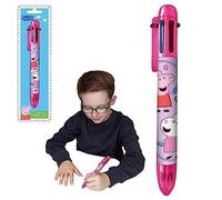 Pepa Pig - Stylo à bille rétractable pour enfants et filles | 6 couleurs pour fournitures scolaires de bureau, cadeaux pour étudiants, enfants de 3 ans et plus