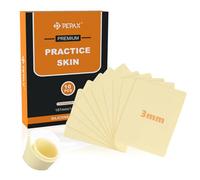 PEPAX Lot de 10 peaux d'exercices de tatouage - 3 mm - 18,7 x 14,2 cm - Vierges - Double face - Pour débutants et artistes