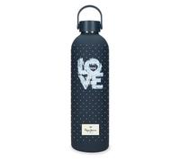 Pepe Jeans Abbey Bouteille en Acier Inoxydable Noir 7 x 26,5 x 7 cm Acier Inoxydable by Joumma Bags, Noir, Talla única, Bouteille en Acier Inoxydable