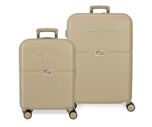 Pepe Jeans Accent Valise Cabine, Deux Compartiments, en polypropylène résistant et léger, 4 roulettes pivotantes, Serrure à Combinaison latérale, par Joumma Bags, Nude, Talla única, Ensemble de