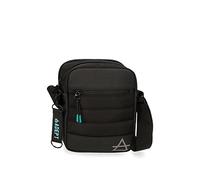 Pepe Jeans Adept Dmas Sac à bandoulière Deux compartiments Noir 17 x 22 x 7 cm Polyester et PU, Noir, Bandoulière deux compartiments