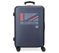Pepe Jeans Aidan Valise Moyenne Bleue 46 x 65 x 23 cm Rigide ABS Fermeture à Combinaison latérale 56 3,22 kg 4 Roues Doubles