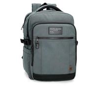 Pepe Jeans Aiden Sac à Dos pour Ordinateur Portable Adaptable 15.6" Inches Marine 28x40x16 cm Polyester with Détails en Cuir Synthétique 18.82L par Joumma Bags