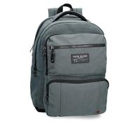 Pepe Jeans Aiden Sac à Dos pour Ordinateur Portable Double Compartiment Adaptable 15.6" Inches Marine 31x44x15 cm Polyester with Détails en Cuir Synthétique 20.46L par Joumma Bags