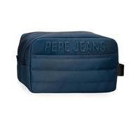 Pepe Jeans Ancor Trousse de toilette à bandoulière Idéal pour organiser plusieurs compartiments, bleu, Trousse de toilette