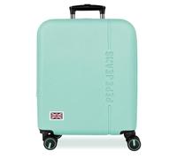 Pepe Jeans Aris Valise Cabine Turquoise Bleue 40 x 55 x 20 cm Rigide ABS Fermeture à Combinaison intégrée 37 L 2,6 kg 4 Roues Doubles Extensible Bagage à Main by Joumma Bags