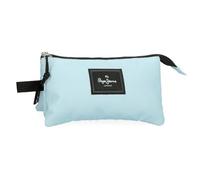 Pepe Jeans Aris Colorful Trousse triple bleue 22 x 12 x 5 cm Polyester by Joumma Bags, bleu, Trousse triple