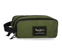 Pepe Jeans Aris Étui triple vert 22 x 10 x 9 cm Polyester, vert, Trousse triple