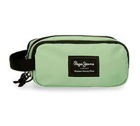 Pepe Jeans Aris Étui triple vert 22 x 10 x 9 cm Polyester, vert, Trousse triple