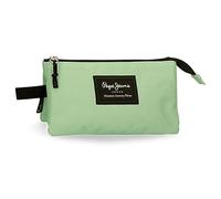 Pepe Jeans Aris Étui triple vert 22 x 12 x 5 cm Polyester, vert, Trousse triple