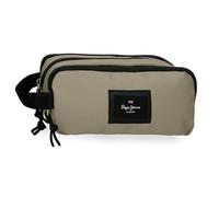 Pepe Jeans Aris Evergreen Trousse Triple Beige 22 x 10 x 9 cm Polyester by Joumma Bags