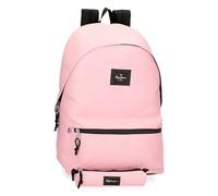Pepe Jeans Aris Sac à dos pour ordinateur portable double compartiment 15,6 pouces 31 x 44 x 17,5 cm Sac à dos scolaire Polyester by Joumma Bags, rose, Sac à dos + trousse