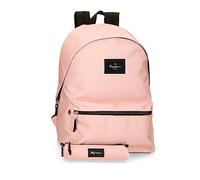 Pepe Jeans Aris Sac à dos pour ordinateur portable + trousse scolaire Rose 31 x 44 x 15 cm Polyester 23,87 l, rose, Talla única, Sac à dos pour ordinateur portable + trousse scolaire