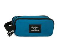 Pepe Jeans Aris Trousse triple Bleu 22 x 10 x 9 cm Polyester, bleu, Trousse triple