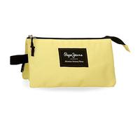 Pepe Jeans Aris Trousse triple jaune 22 x 12 x 5 cm Polyester, citronier, Trousse triple