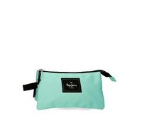 Pepe Jeans Aris Trousse Triple Vert 22 x 12 x 5 cm Polyester, vert, Talla única, Trousse triple