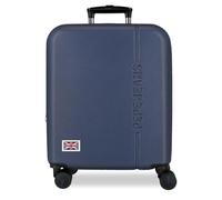 Pepe Jeans Aris Valise de Cabine Marine 40 x 55 x 20 cm Rigide ABS Fermeture à Combinaison intégrée 37 L 2,6 kg 4 Roues Doubles Extensible Bagage à Main by Joumma Bags
