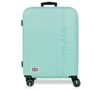 Pepe Jeans Aris Valise Moyenne Bleu Turquoise 48x68x27 cm Rigide ABS Serrure à Combinaison Intégrée 72L 3.48kg 4 Doubles Roues Bagage à Main par Joumma Bags
