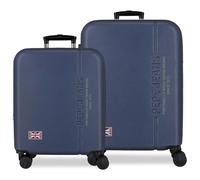 Pepe Jeans Arwin Marine Set de Bagages 48x68x27 cm Rigide ABS Serrure à Combinaison Intégrée 109L 6.08kg 4 Doubles Roues Extensible Bagage à Main par Joumma Bags