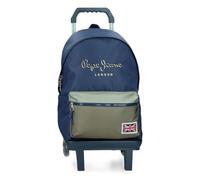 Pepe Jeans Arwyn Sac à Dos Scolaire avec Chariot 15,6" Bleu Marine 31 x 44 x 17,5 cm Polyester 23,87 L by Joumma Bags