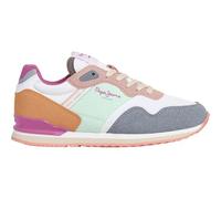 Pepe Jeans Baskets avec Logo London pour Fille, Blanc, 34 EU