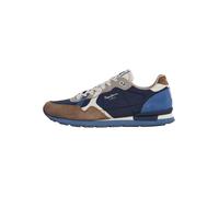 Pepe Jeans Baskets basses 'Brit Print' bleu / bleu marine / marron / gris clair, Taille 45