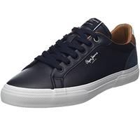 Pepe Jeans Baskets en Cuir Bleu Marine Court De Kenton