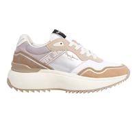 Pepe Jeans Baskets en Cuir Kimi Glam Blanc, Beige