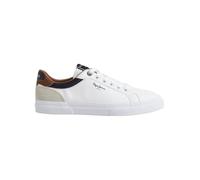 Pepe Jeans Baskets en cuir Tribunal de Kenton Blanc