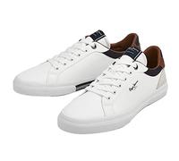 Pepe Jeans Baskets Kenton Court M pour Homme, Blanc., 41 EU