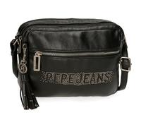 Pepe Jeans Bera Sac à bandoulière Deux Compartiments Noir 24 x 16 x 9 cm Cuir synthétique by Joumma Bags