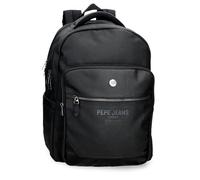Pepe Jeans Berwick Sac à dos pour ordinateur portable double compartiment adaptable 15,6 pouces Noir 31 x 44 x 15 cm PU et polyester 20,46 l by Joumma Bags