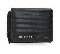Pepe Jeans Biker Portefeuille avec porte-monnaie noir 10 x 8 x 3 cm Polyester avec détails en cuir synthétique by Joumma Bags, Noir, Talla única, Portefeuille avec porte-monnaie